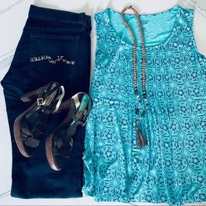 Croft & Barrow Geo Print Sleeveless Tank XS NWT